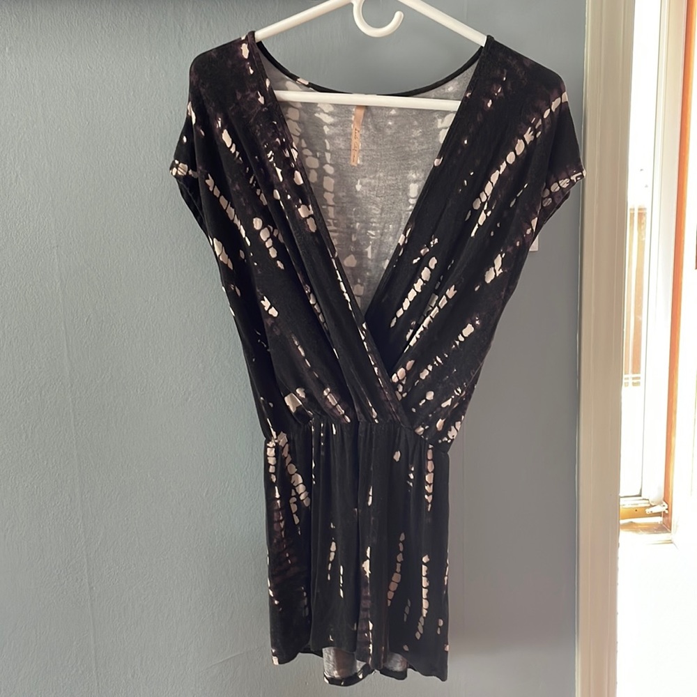 Plum and cream patterned one piece jumper